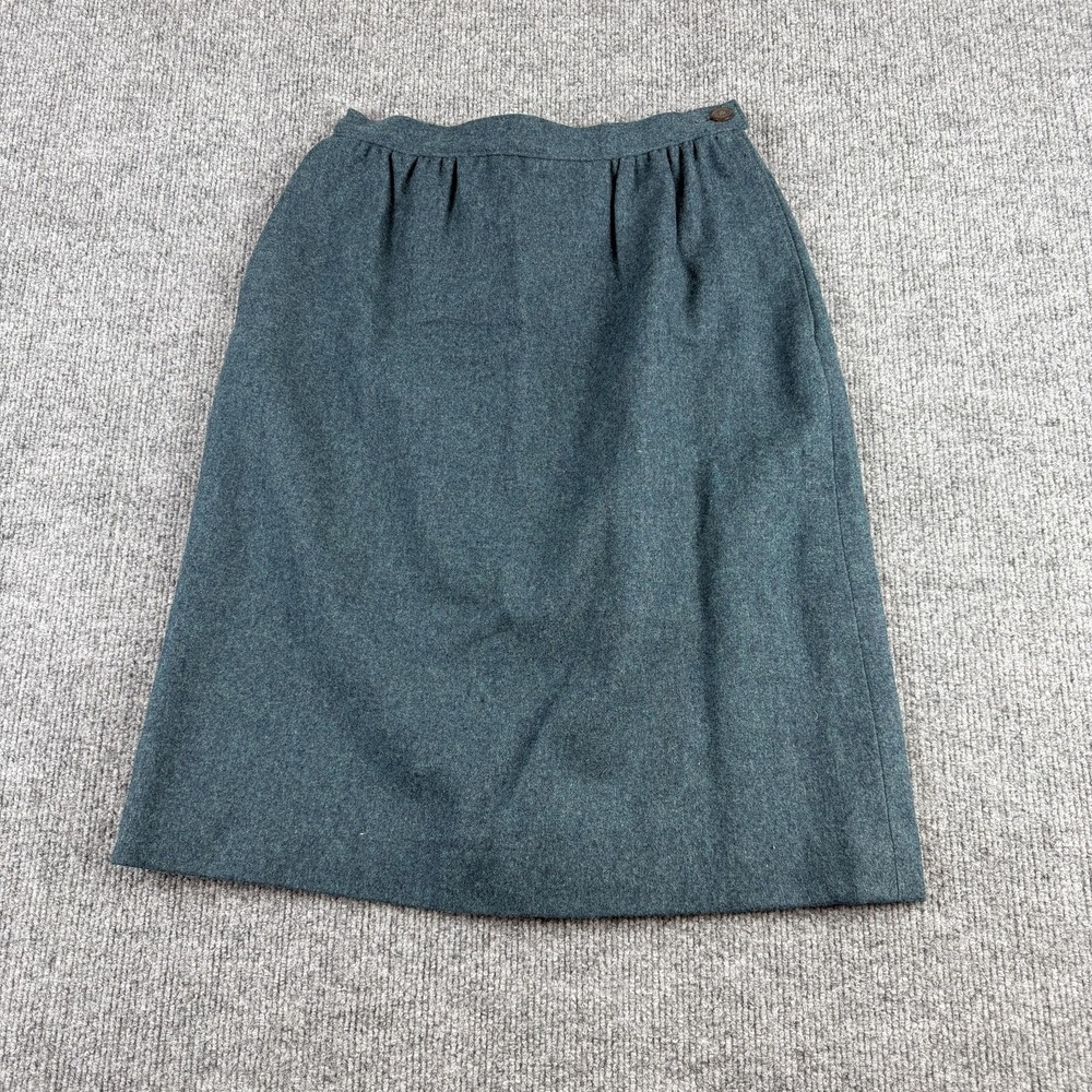 Vintage Pendleton Skirt Womens 4 Green Wool Pencil Knee High Waist Lined USA